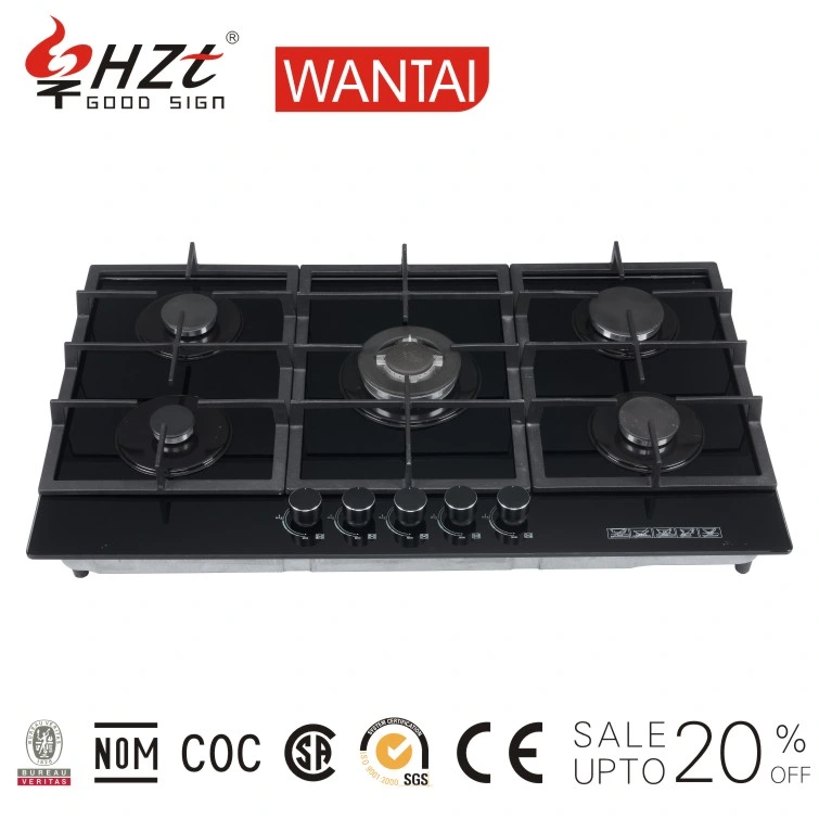 Hot Sell Model 5 Sabaf Burner Built-in Durable Gas Hob Cooker Gas Stove, Gas Kitchen Appliance