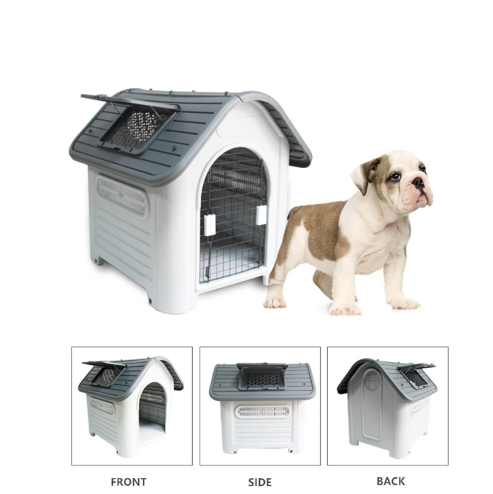 Outdoor Hundehaus mit Tür Kunststoff Haustier Kennel wasserdicht winddichtes