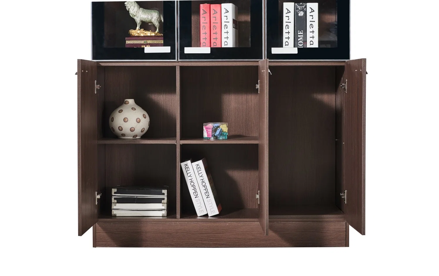 Modern Design MDF Wooden 2 Doors 3 Doors Office File Cabinet Bookshelf