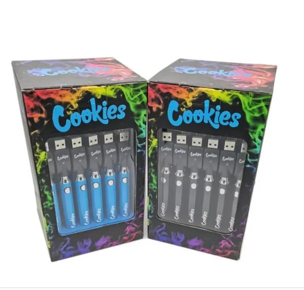 Cookies Twist 510mA /900mA tension ajustable Vape Pen batterie avec 30CT boîtier d'affichage tension variable stylo batterie