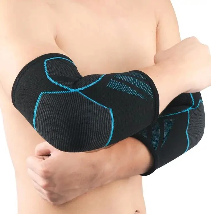 Custom Volleyball Breathable Elastic Compression Elbow Brace Sleeve Weight Lifting Gym Elbow Pads