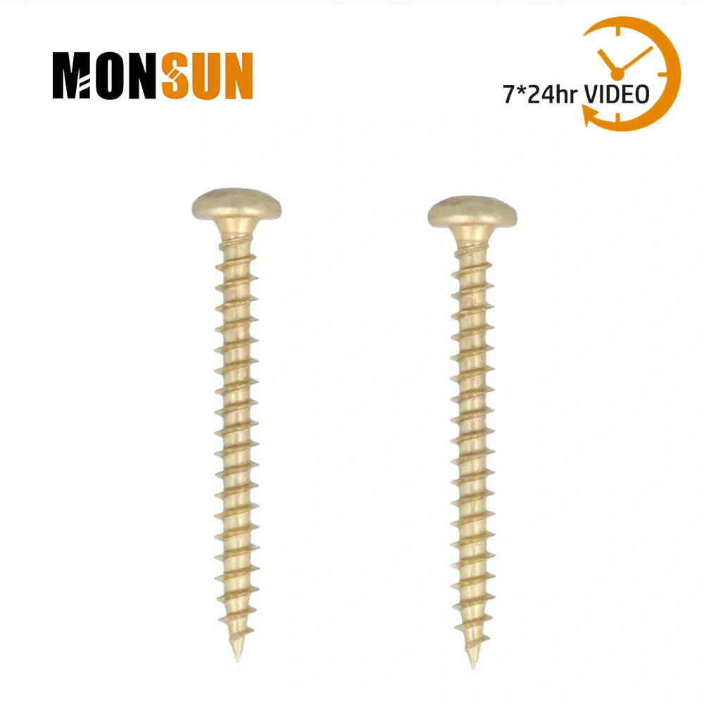 Pz Recess Pozi Drive Pan Head Wood Thread Yellow Zinc Plated Woodworking Screw / Chipboard Screw