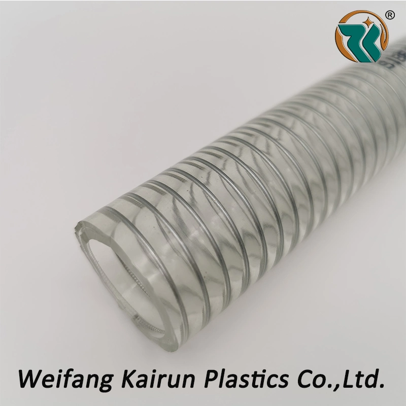 China Hersteller Flexible Wasser-Saugausfluss PVC-Feder Spiralstahl Kabelschlauch