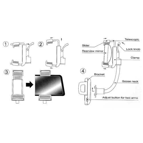 حامل تثبيت مرآة الرؤية الخلفية للسيارة العالمية لجهاز PDA GPS Mobilepone PSP MP4