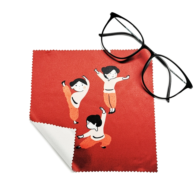 Personalized Digital Printed OPP Packing Microfiber Glasses Cleaning Cloth