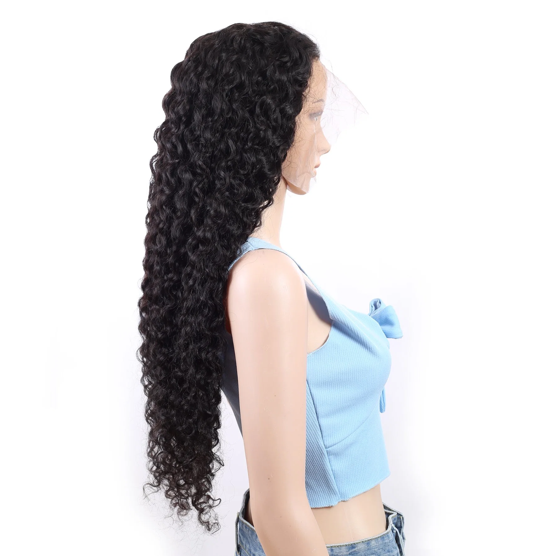 Xuchang Longguan High quality/High cost performance  Factory Wholesale/Supplier Brazilian Human Hair Natural Water Wave 13X4 Transparent HD Lace Front Wigs