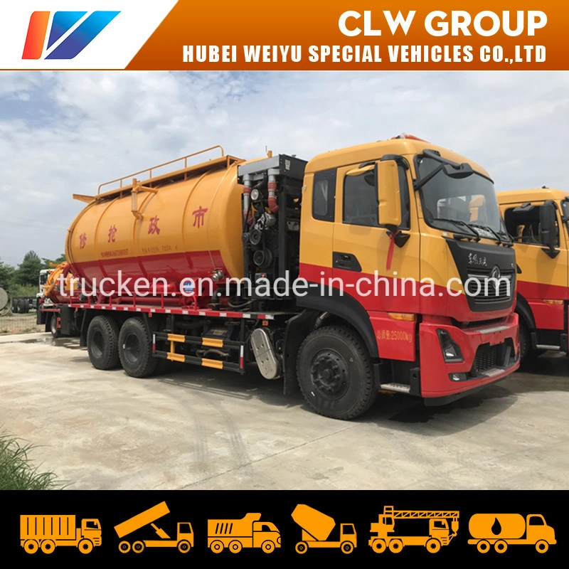 Heavy Duty Dongfeng Tianlong 6X4 16cbm High Pressure Jetting Sewer Cleaning Vacuum Sewage Suction Trucks