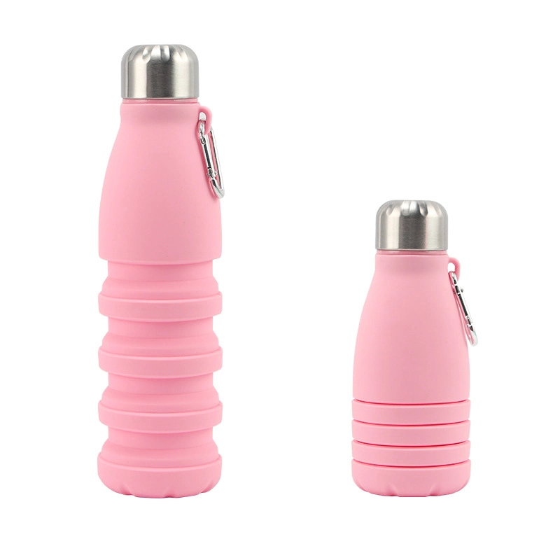 Promotional 550ml Collapsible Water Bottle Food Grade Silicone Sports Water Bottle