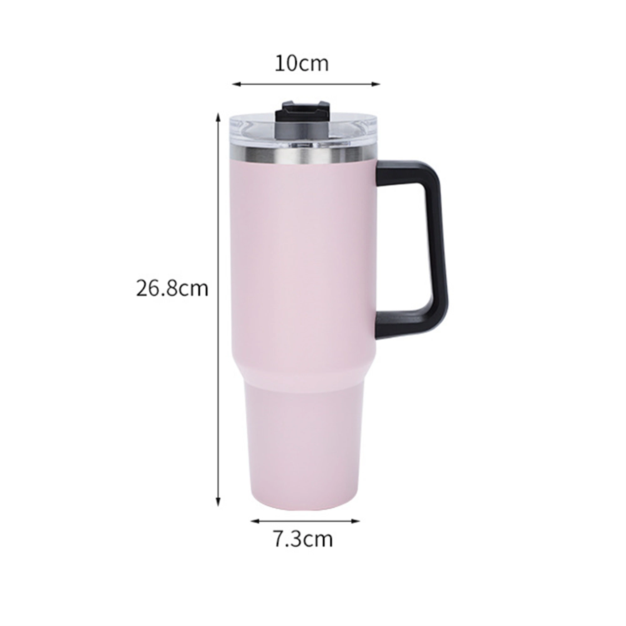 Convenient Auto Portable Water Bottle Stainless Steel Tumbler Mug with Handle