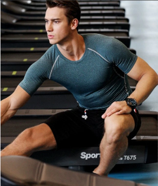 Men's Sports Fitness Elastic Quick Dry Short Sleeves