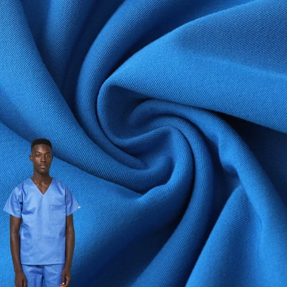 Medium Weight Woven 100% Polyester Tr 4 Way Stretch Medical Fabric Antimicrobial Nurse Suit Scrubs Fabric for Gents Trouser