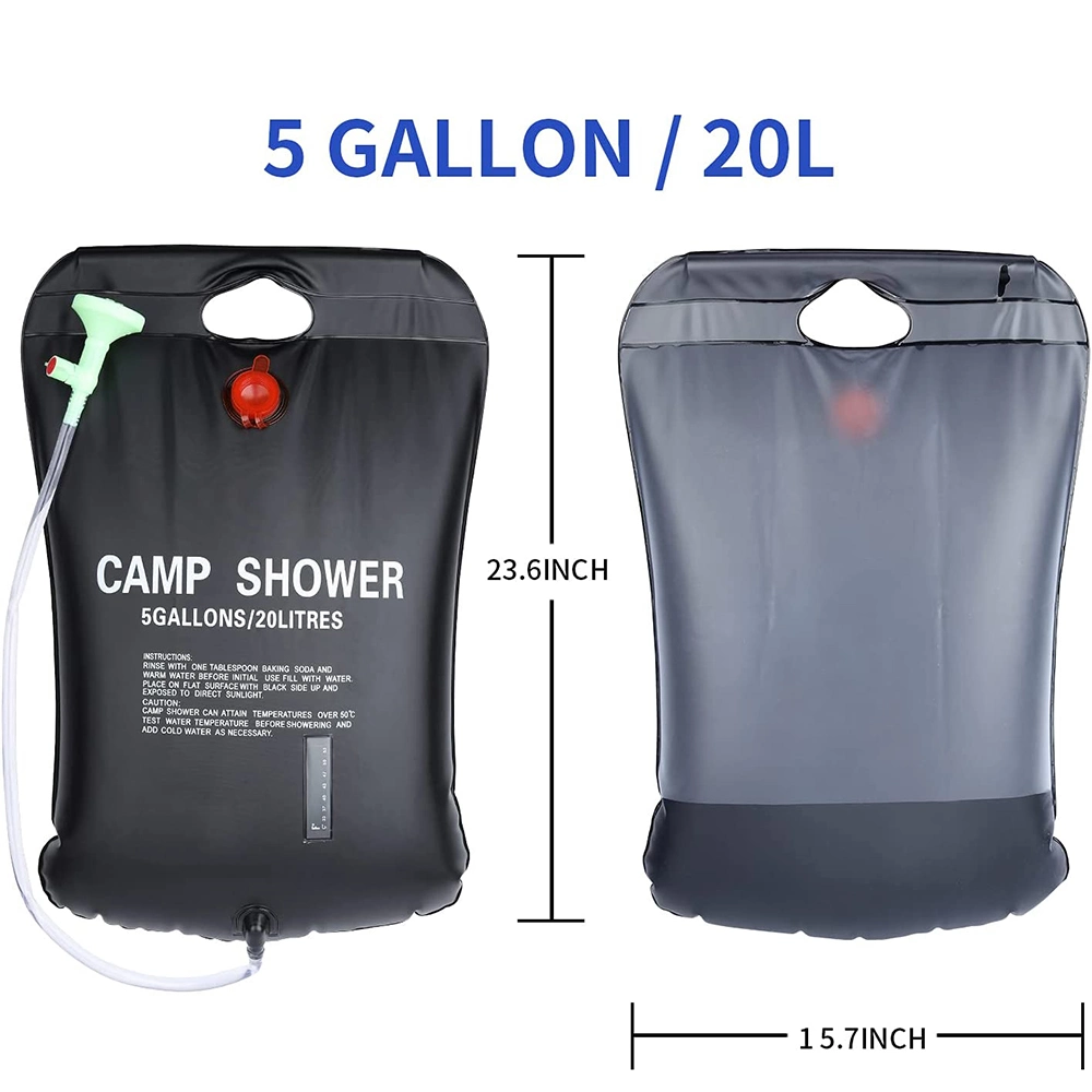 PVC UV Coating Rubber 20L Bolsa de ducha para camping al aire libre