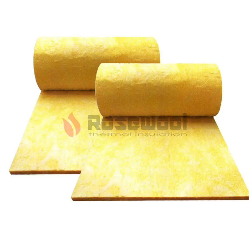 12-48kg/M&sup3; 25-150mm Thermal Insulation Glasswool Building Material Glass Wool Blanket for High Temp Pipeline