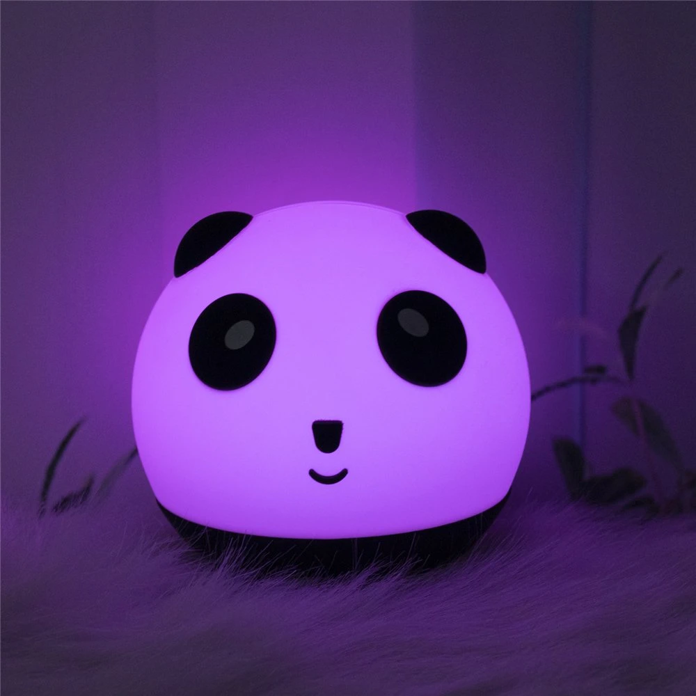 Round Panda Remote Control Silicone Night Light Other LED Indoor Lighting