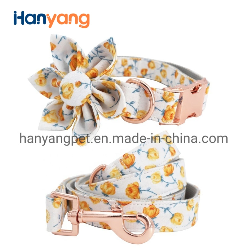 Hanyang Custom Personalized Logo Pet Products Flower Bow Tie Dog Collars