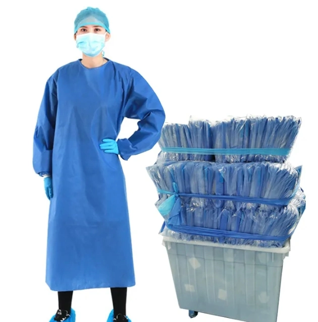 Disposable Isolation Gown Work Wear PPE Coveralls Water Resistance Gowns Safety Clothing