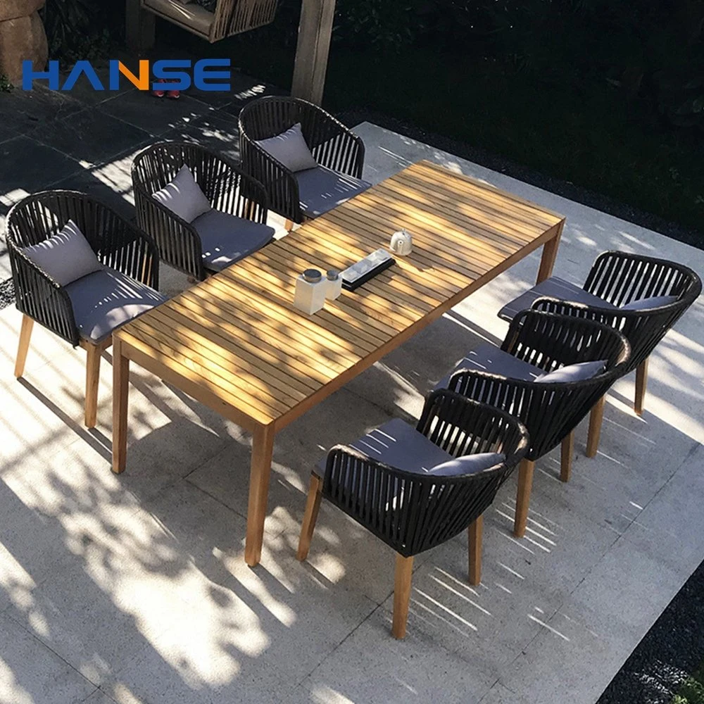 Hot Selling Outdoor Coffee Metal Aluminum 4 Person Garden Plastic Wood Chair Table Furniture Set