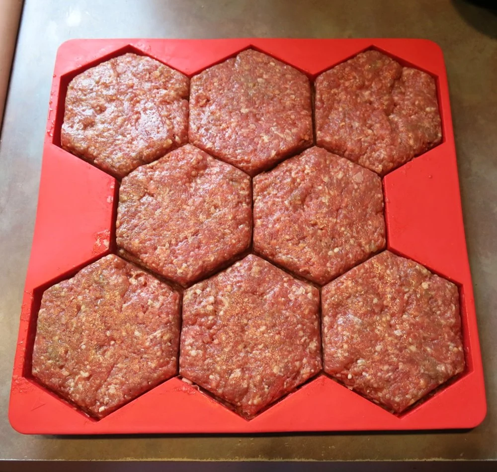 Factory Customized Hexagonal Burger Meat Maker Silicone Mold