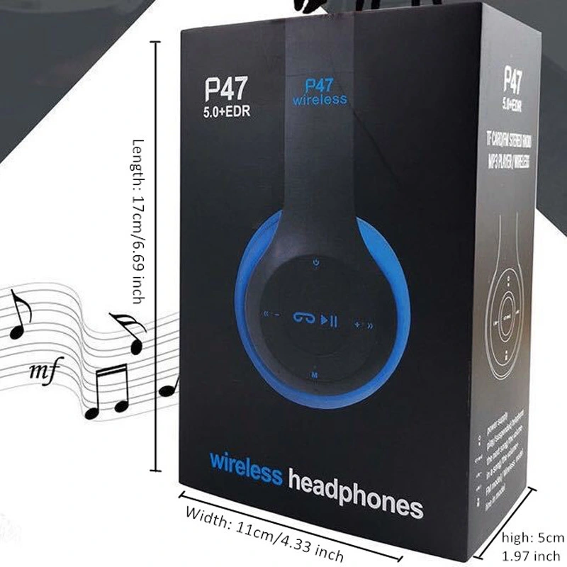 P47 Foldable Wired Wireless Headband Bluetooth SD TF MP3 Headphone