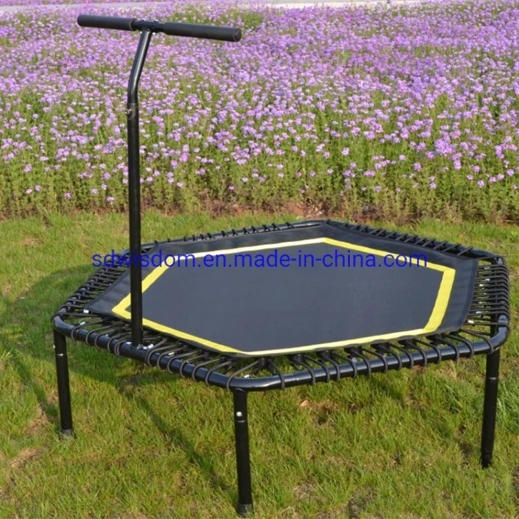 Innenübungs-Ausgangshandelsgymnastik-Eignung-Geräten-Minihexagon-Trampoline-/Hex-Trampoline mit justierbarer Lenkstange