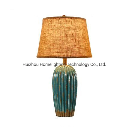 Jl061 Home Ceramic Base Table Lamp with Fabric Shade