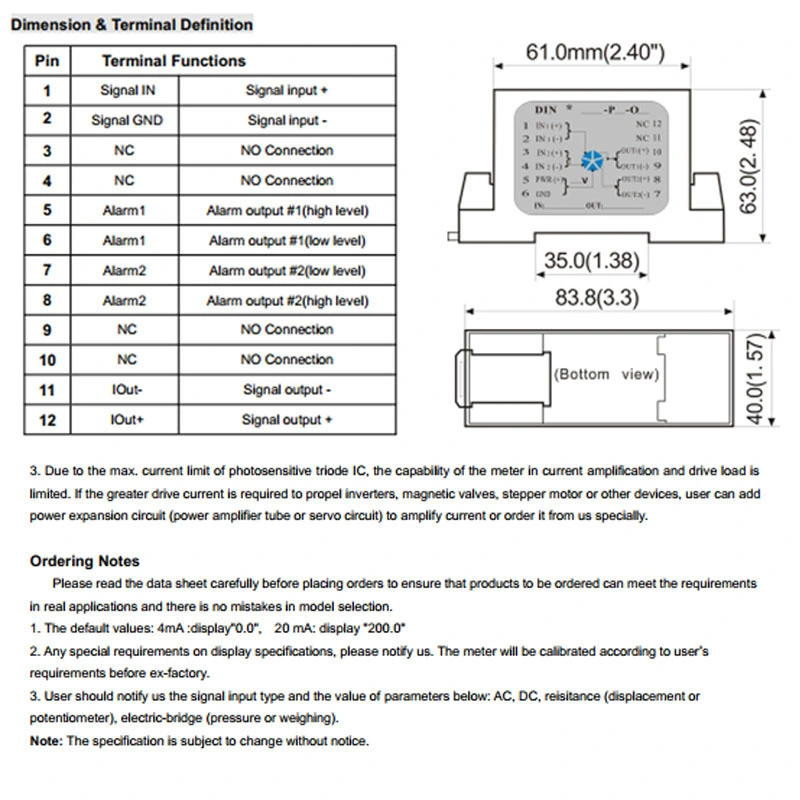 4-Digit LED Display Display Meter DIN1X1 ISO 4-20mA (LED1)