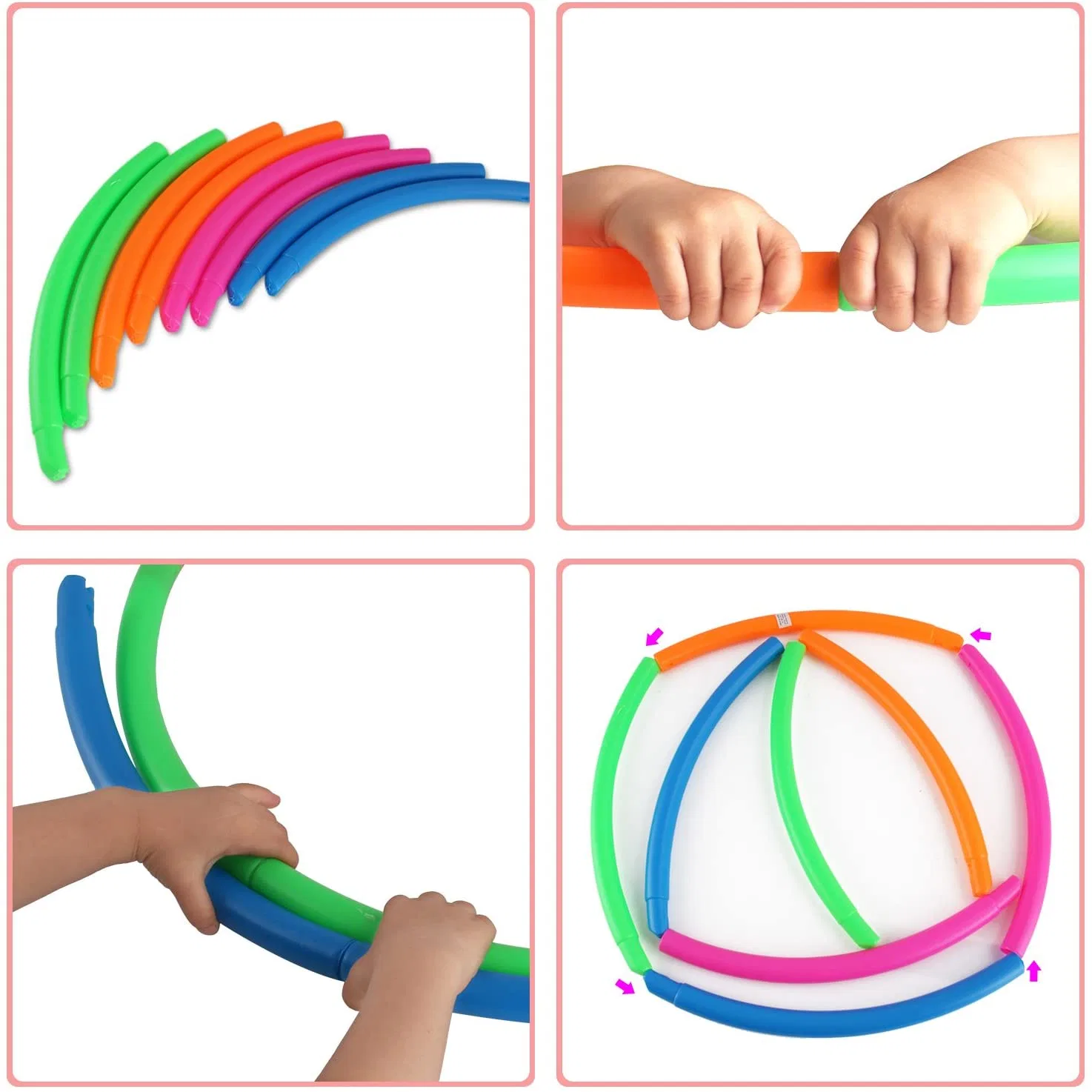 Gewichteter Hula Hoop Reifen und Hoop Ring mit abnehmbarem Hula-Hoop Gymnastik Kunststoffrohr Neues Design Hulahoop für Fitness