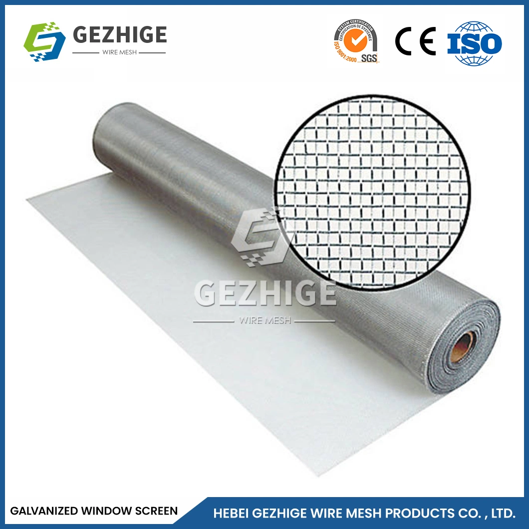 Gezhige Wholesale/Supplier Flex Window Screen Suppliers 30m 100m Length Zinc-Plated Wire Cloth Window Screen China Easy Install Hot Galvanized Window Screen