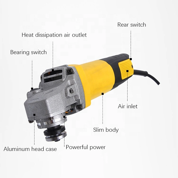 Meuleuse d'angle Mini Power à échange de qualité supérieure électrique de 115 mm Ensemble d'outils machine-outil