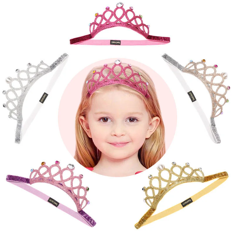 Bébé enfants strass paillettes Princesse bandeau filles cheveux Accessoires simple Articles de chapellerie Crown Tiara Party bijoux de cheveux