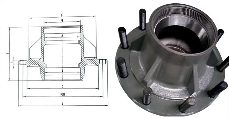 High quality/High cost performance  Semi Trailer Spare Parts Rear Wheel Hub Supllied by Factory