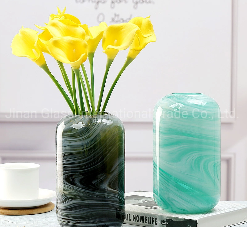 Cloud Pattern Colored Glass Vase Ornament Living Room Flower Inserting Device Creative Simple Primary Color Vase Soft Decoration&#160;