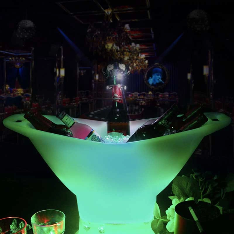 Modern Event Bar Pub Furniture Plastic LED Beer Ice Bucket for Sale