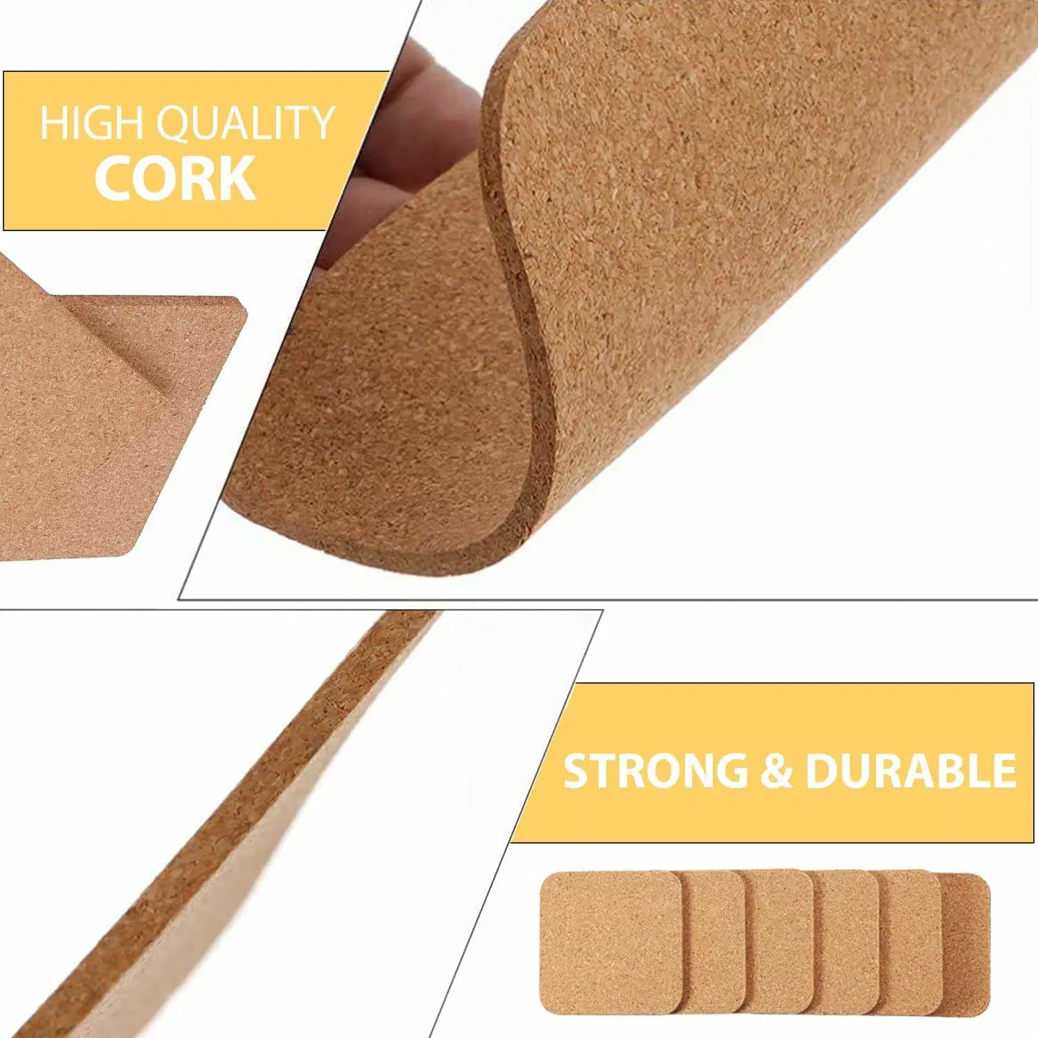 Couchtisch Küche Dekor Square Absorbierende Getränke Bar Becher Cork Untersetzer