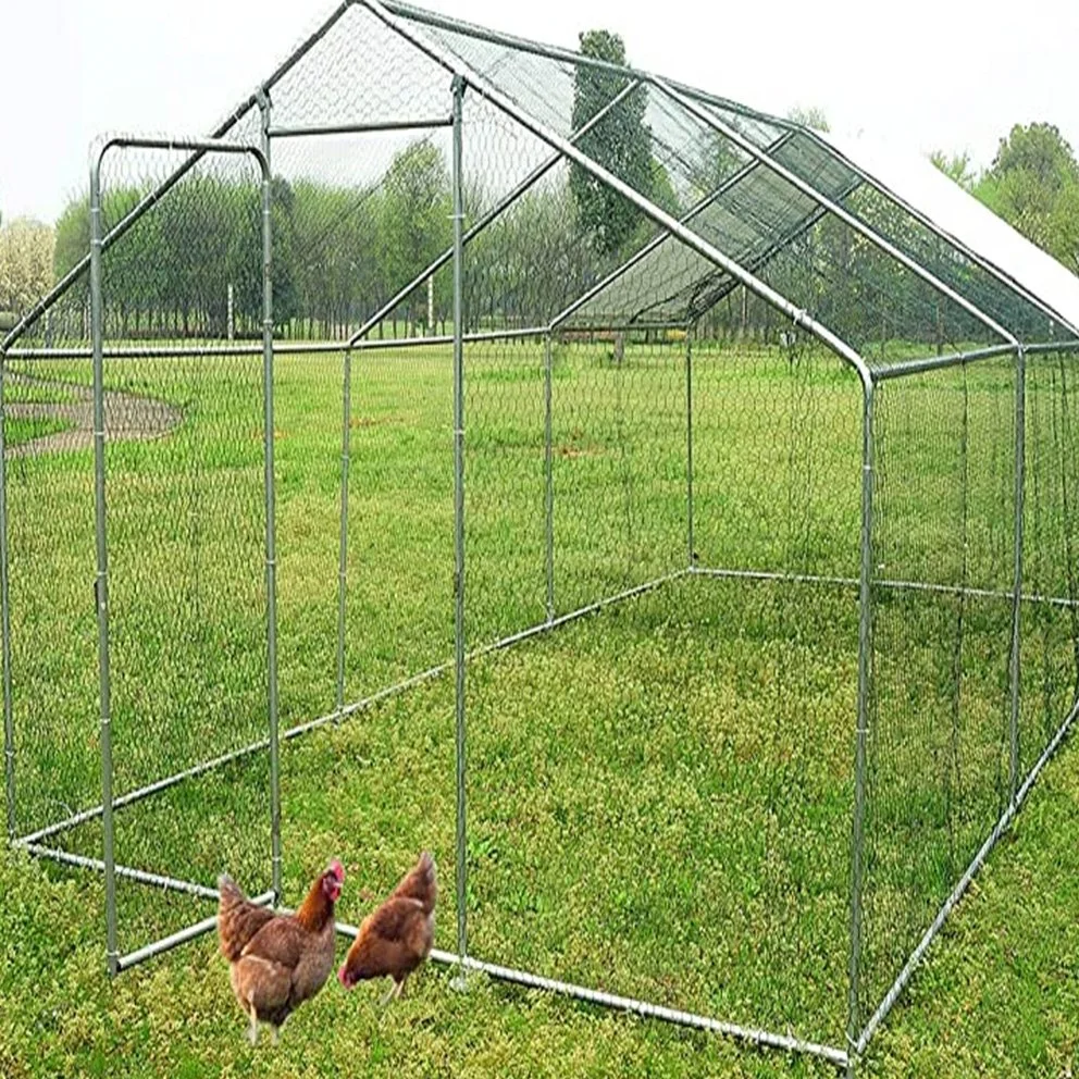 Outside Using 6X9X6 FT Chicken Coop Plastic Mesh Chicken Run