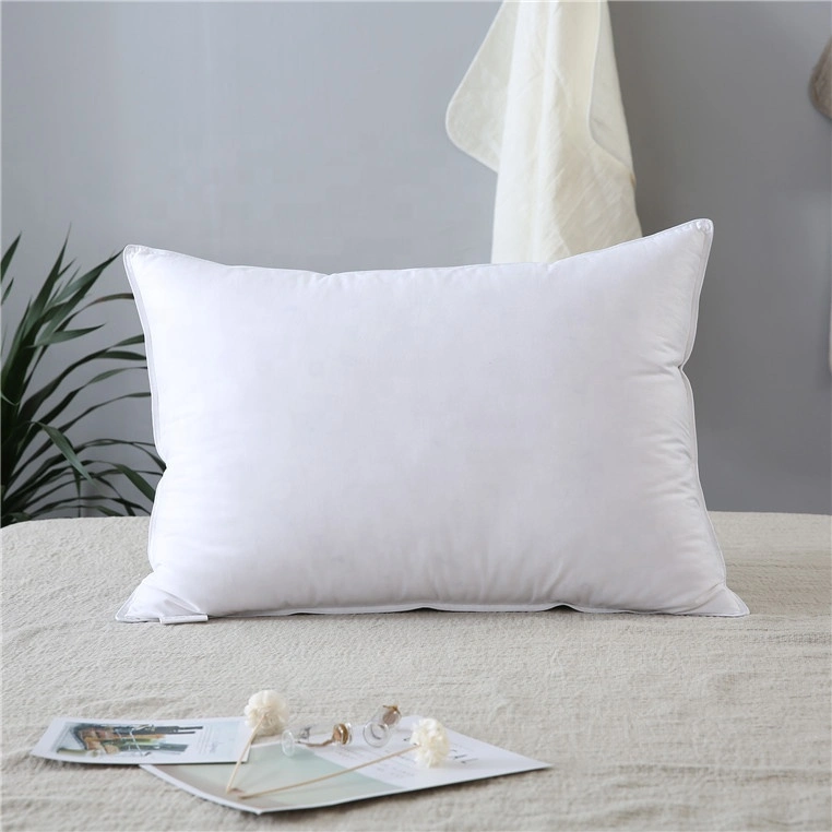 Manufacturer Wholesale 100% Organic Cotton 3 Layers / Chambers Goose / Duck Feather Down Premium Quality Standard Size Hotel / Home Bed Sleeping Neck Pillow