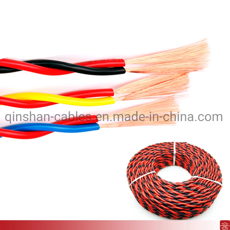 Fire Resistant PVC Insulation 2core Twist Wire 0.5mm 0.75mm 1.0mm 1.5mm 2.5mm 4.0mm Copper Electric Cable with Malaysia Ms Standard Sirim Certificate