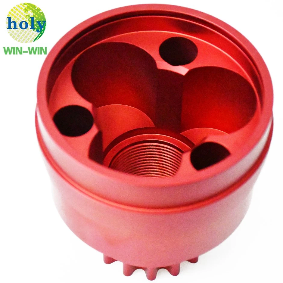 Professionally OEM Red Anodized Aluminum Turning Lathe Machining