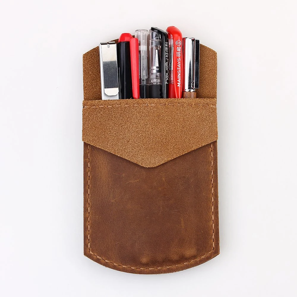 School Stationery Handmade Genuine Leather Cases for Pen Pencil Office Supply Wholesale/Supplier