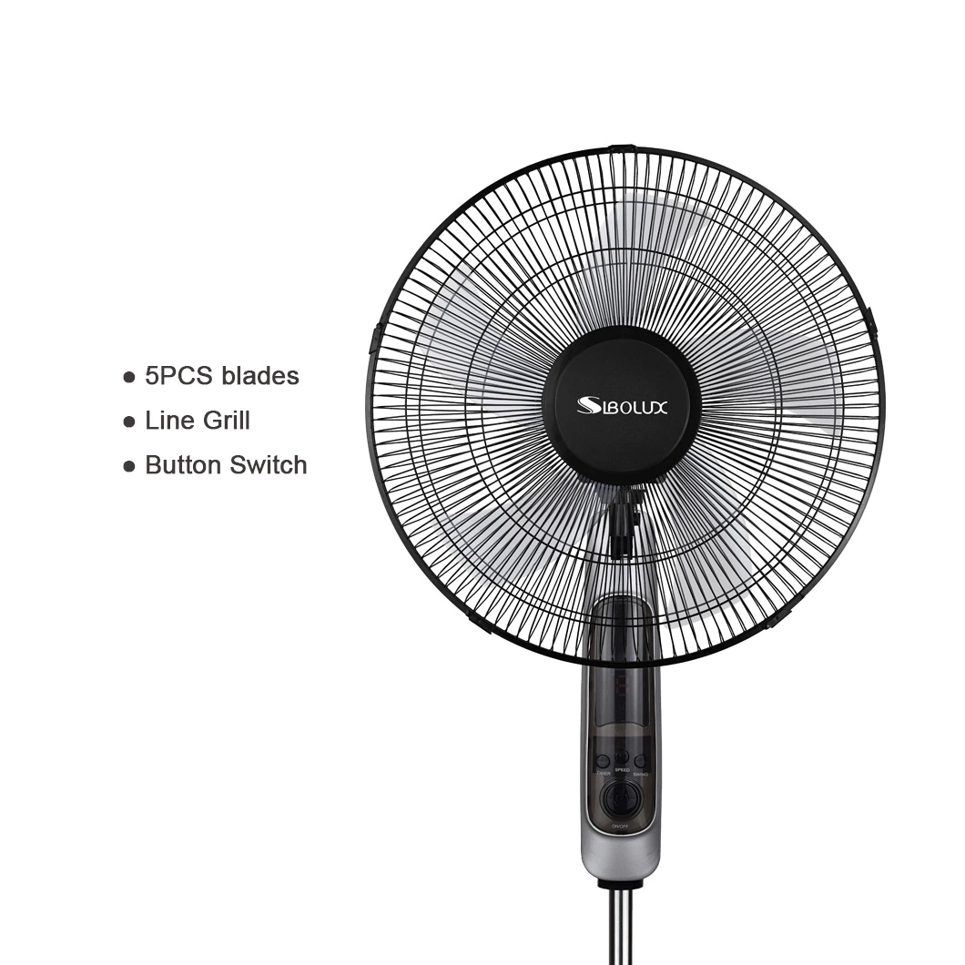 Sibolux 6 PCS PP Blades Plastic Line Grill Electric Fan Round Base 7.5 Hours Timer Stand Fan