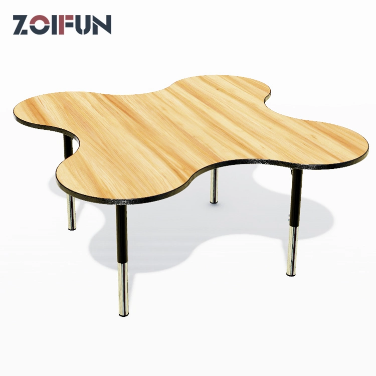 Customized Design Preschool Library Classroom Kids Wooden Furnitures; Flower Shape Modern Outdoor Table