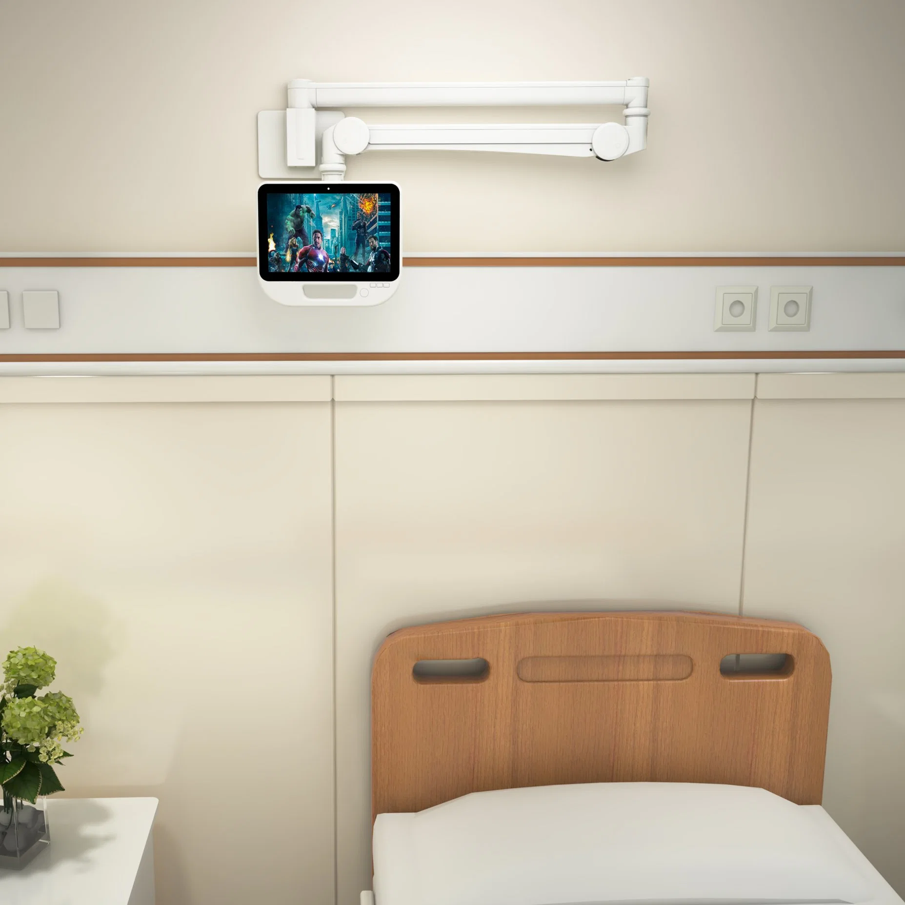 Flexible Long Arm Medical Tablet Monitor Wall Mount for Hospital