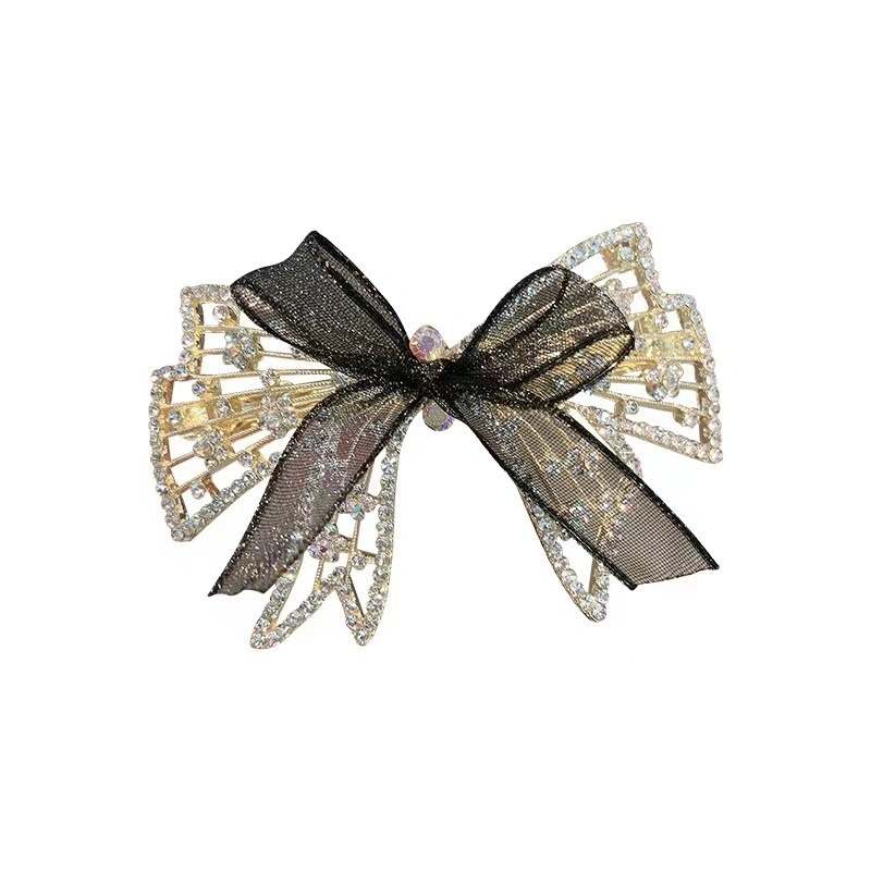 O temperamento de Grampo Bowknot Rhinestone Clipe de mola de moda a presilha de cabelo