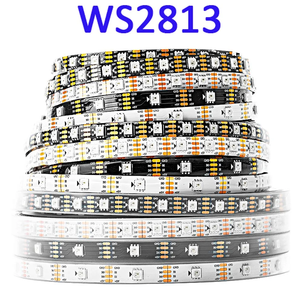 5m 12V Ws2811 Ws2815 5V Ws2812b Eco Ws2813 Dual Signal RGB IC 3pin 4pin Pixels LED Light Strip Addressable 30 60 LEDs IP30 65 67