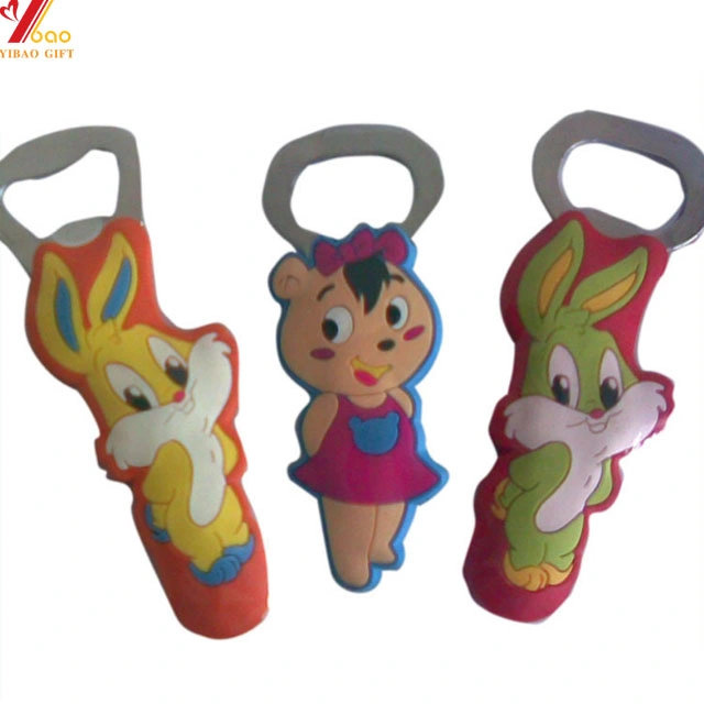 Custom Fashion PVC Cartoon Soft Fridge Magnet Bottle Opener