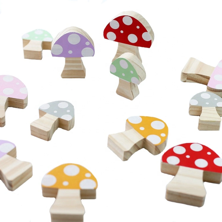 Handmade Photo Props Wooden Mushroom Craft Wood Toys for Kids