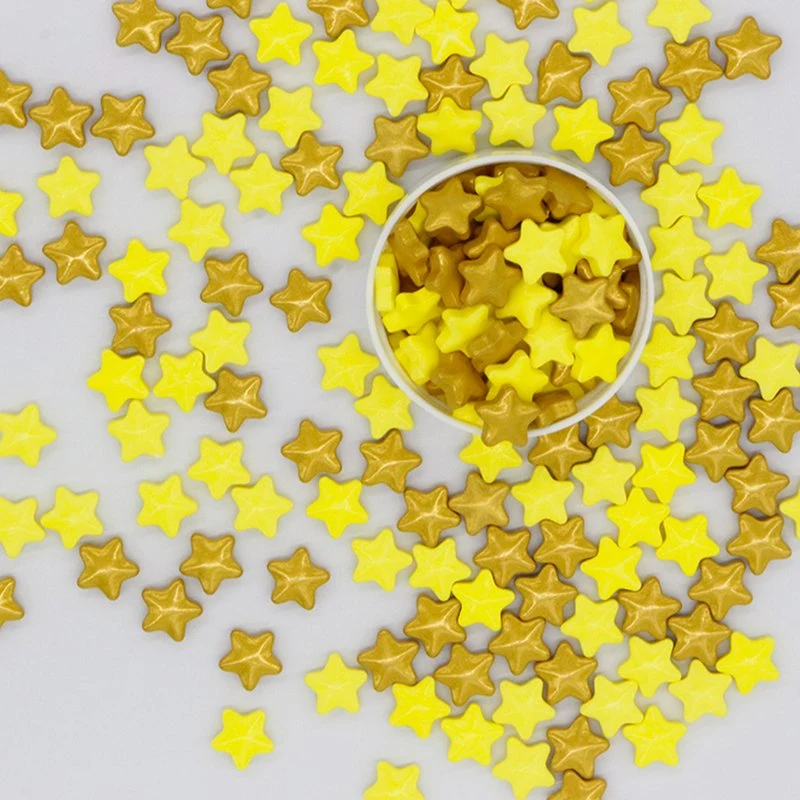 prix d'usine étoile jaune de bonbons de sucre de Confetti Noël Sprinkles