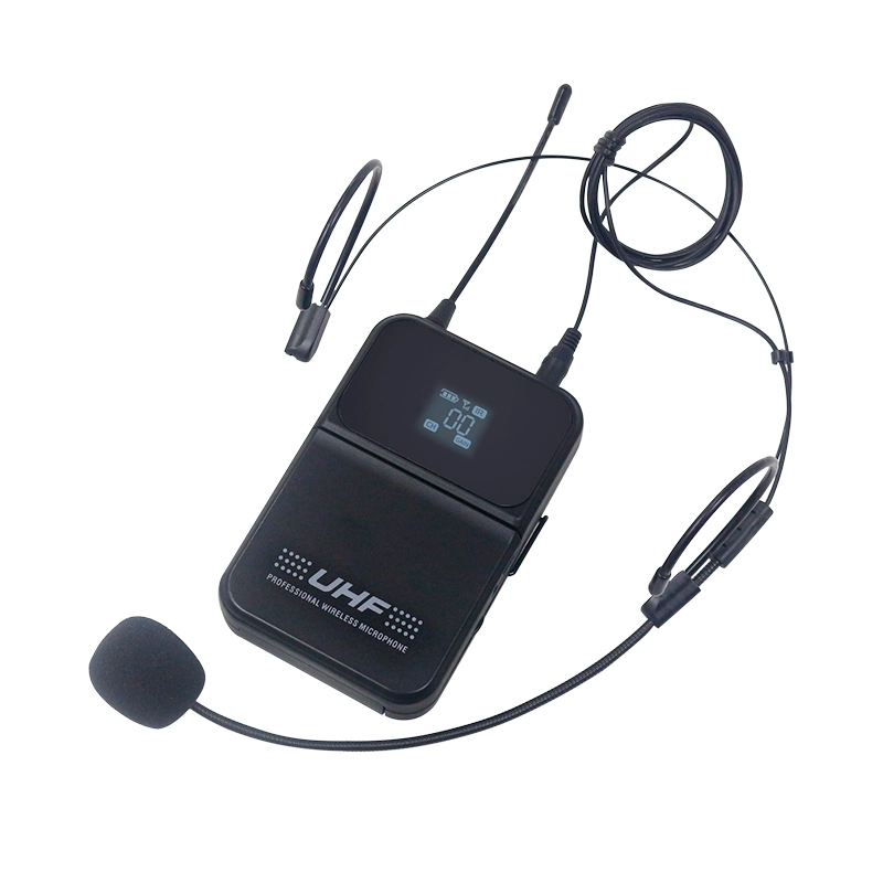 UHF drahtloses Headset-Mikrofon mit Bodypack-Sender für Unterricht/Führung Führung/Sprache