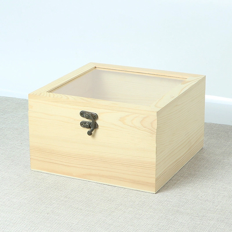 Caixa de armazenamento em madeira de formato personalizado Flip Cover Cosmetic Jewellery Caixa de armazenamento de luxo para pequenos ofícios de oferta