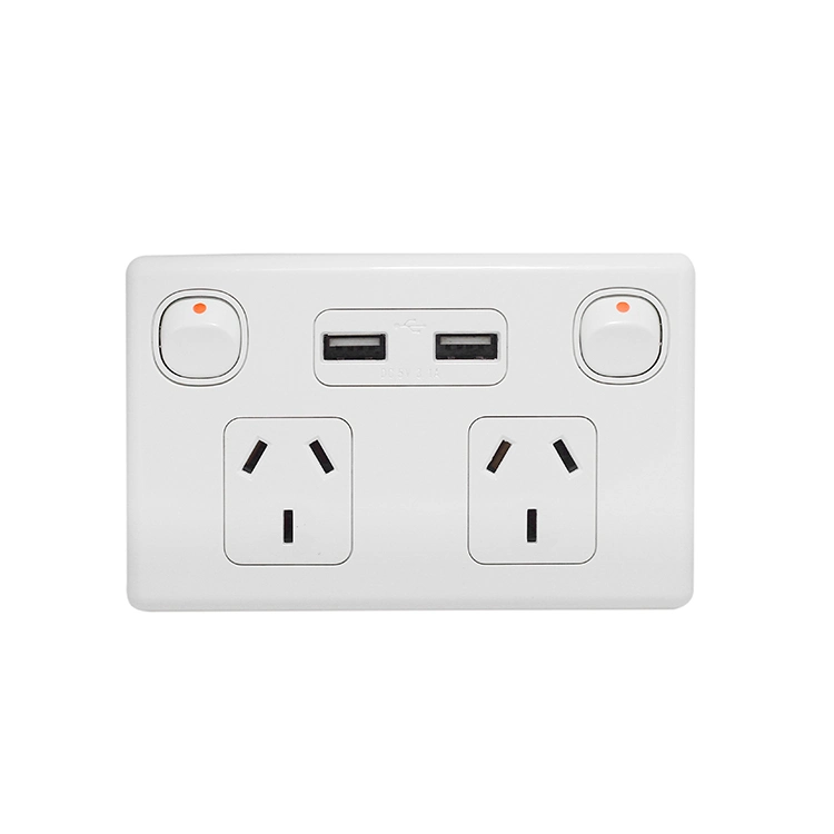 10A Socket Electrical Wall Socket and Switch Outlet Double Power Point Switch